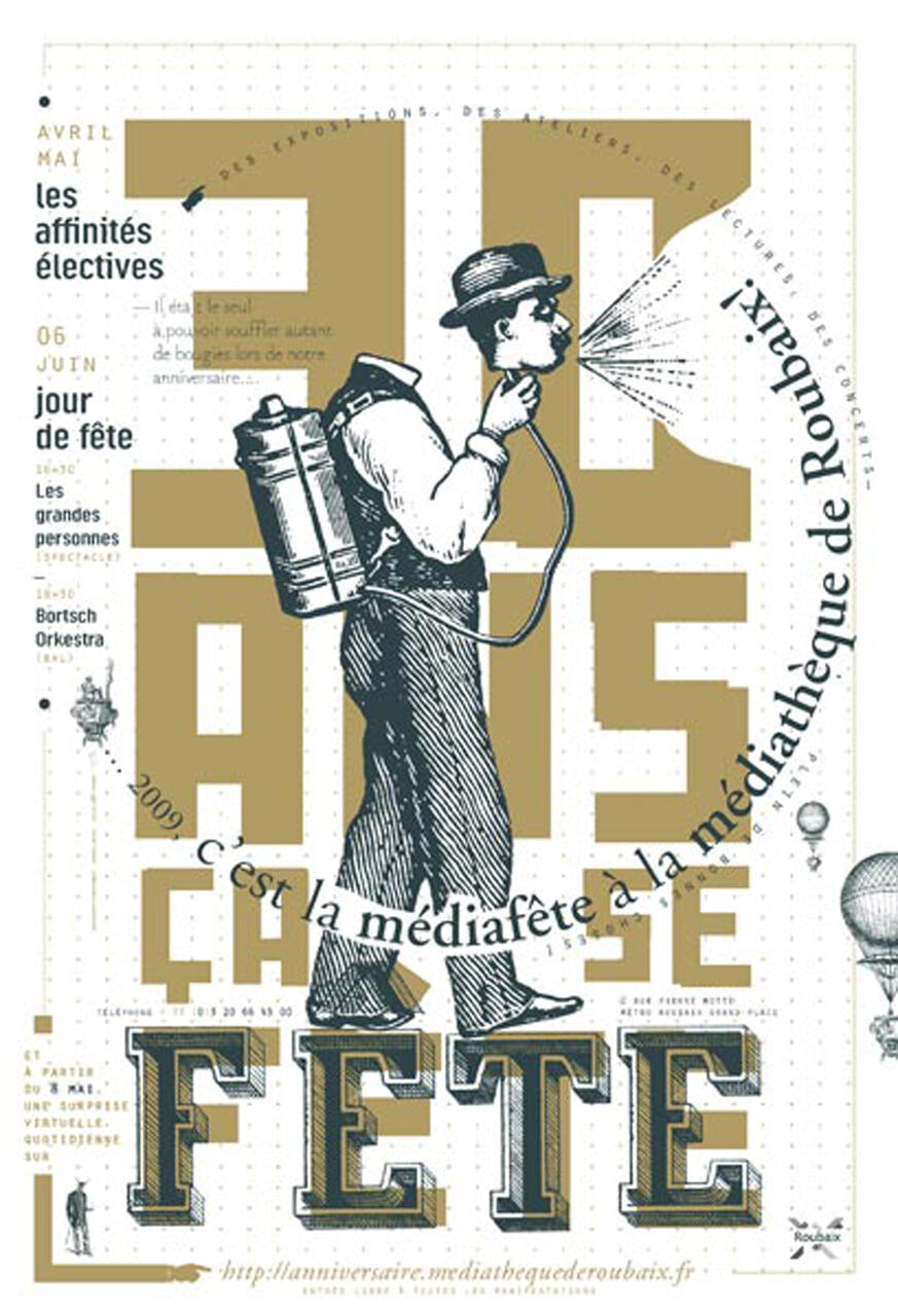  City of Roubaix Library: 30th Anniversary Poster