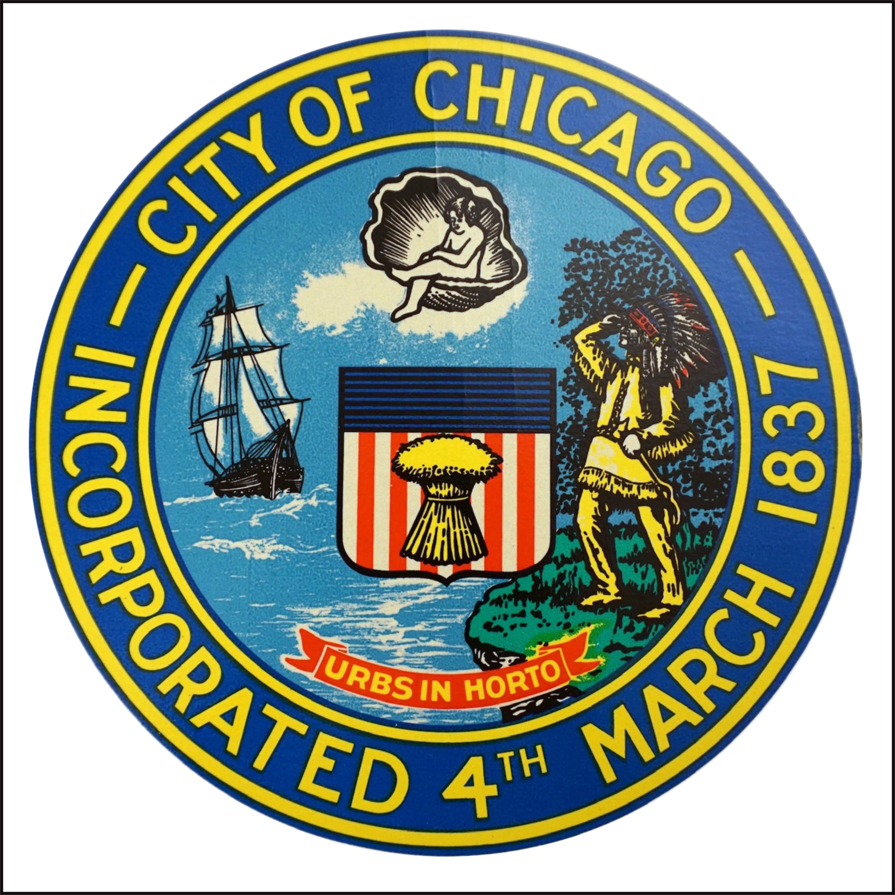 The 1975 seal, with its bright colors