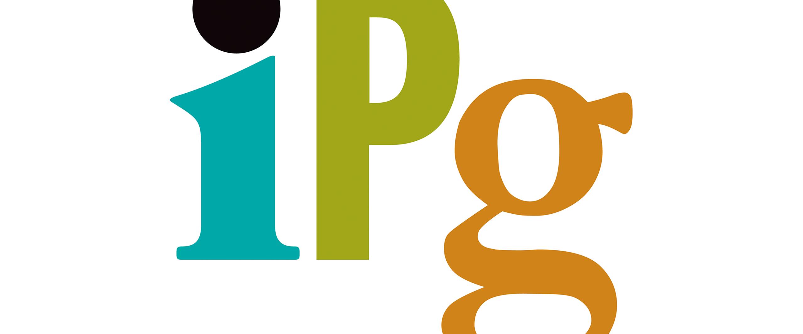 Colorful logo with lowercase letters "i" in teal, "P" in green, and "g" in orange on a white background.