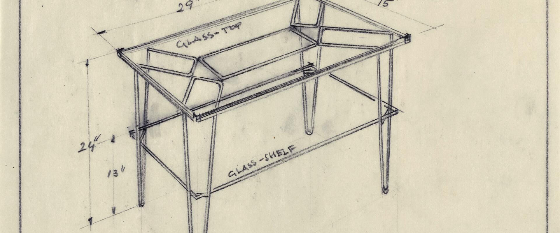 23A-22_Wrought Iron Side Table_Henry Glass