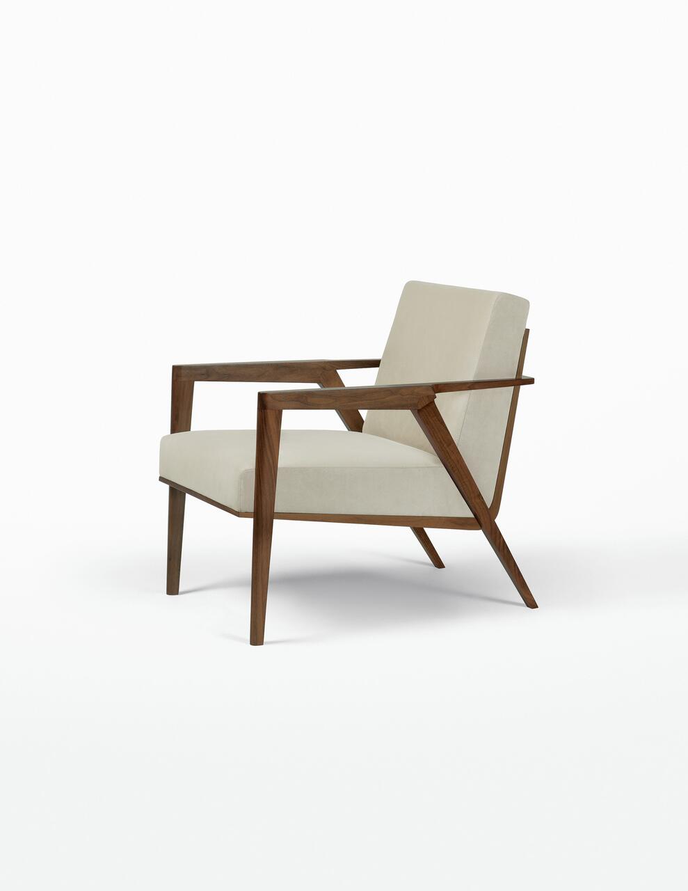 16C-175_Odense Chair - Upholstered lounge chair with a walnut frame_Holly Hunt