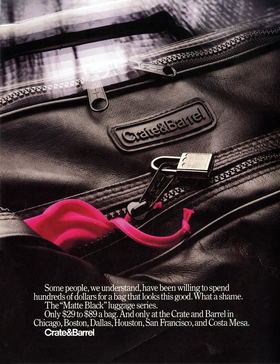 19E-33_Crate & Barrel: Matte Black Luggage display ad_Tom Shortlidge