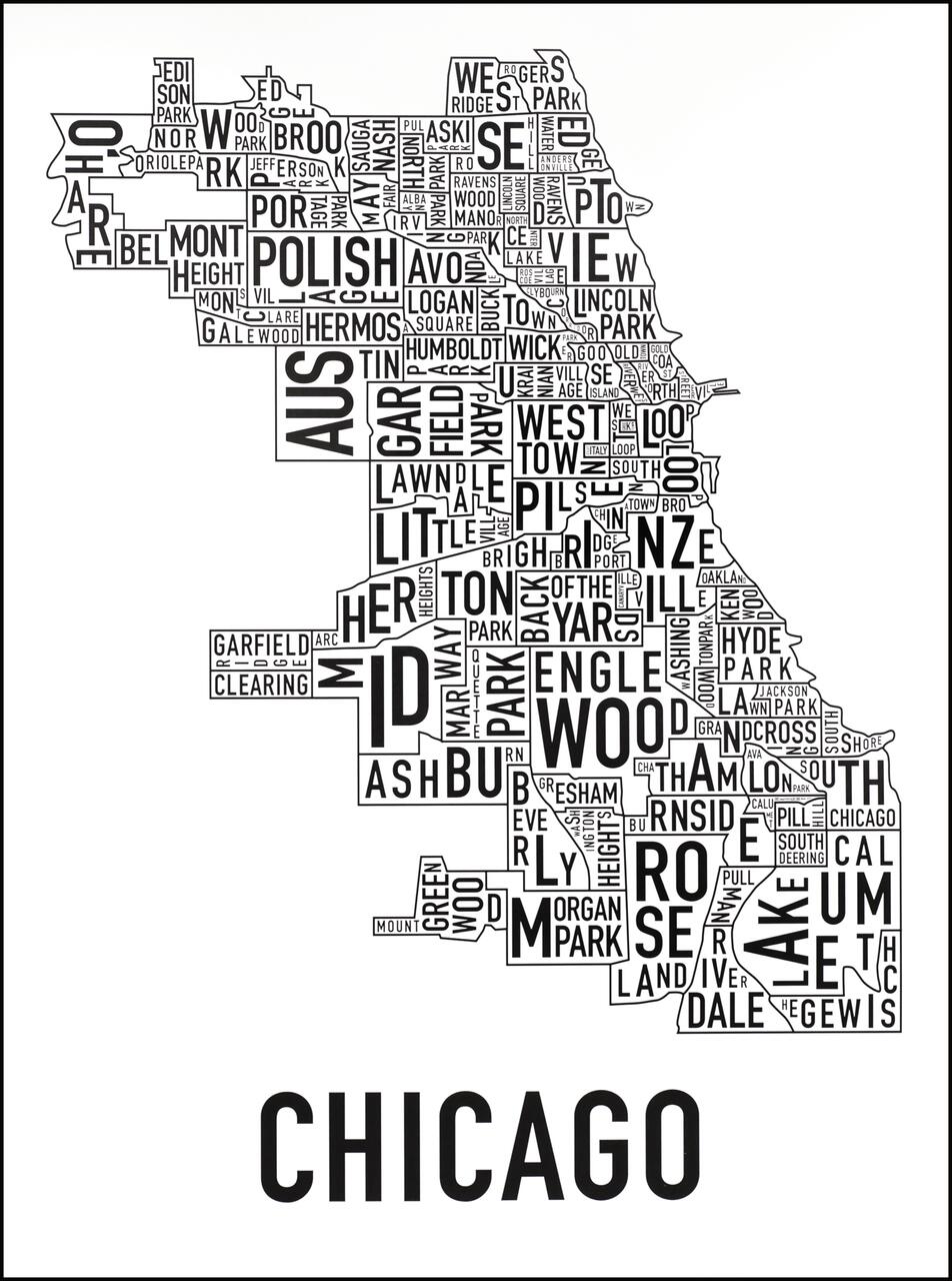 20B-38_Chicago Typographic Neighborhood Map Poster_Jenny Beorkrem
