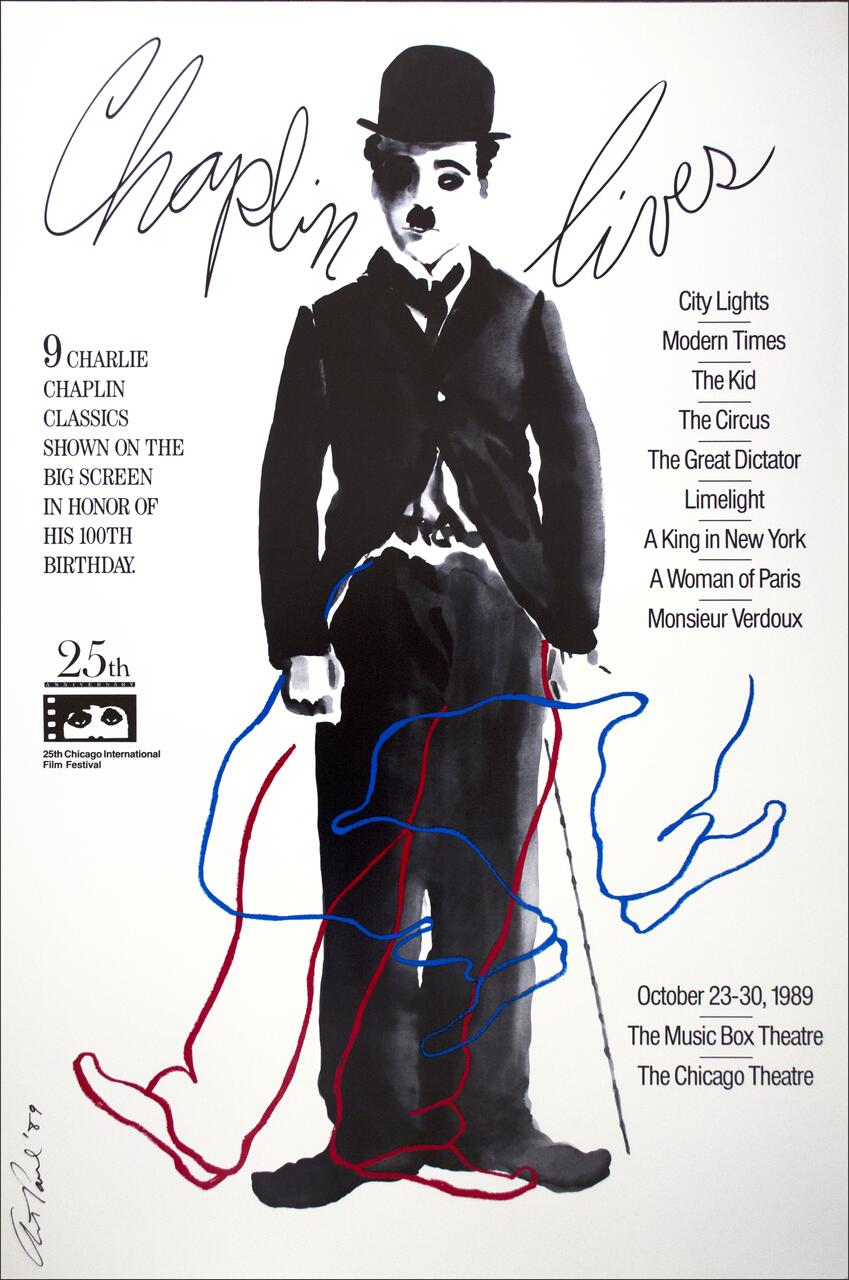23A-02_Chaplin Lives Poster_ Art Paul