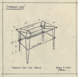23A-22_Wrought Iron Side Table_Henry Glass